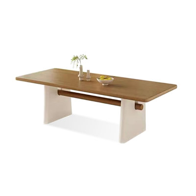 Brown Rectangular Solid Wood Dining Table
