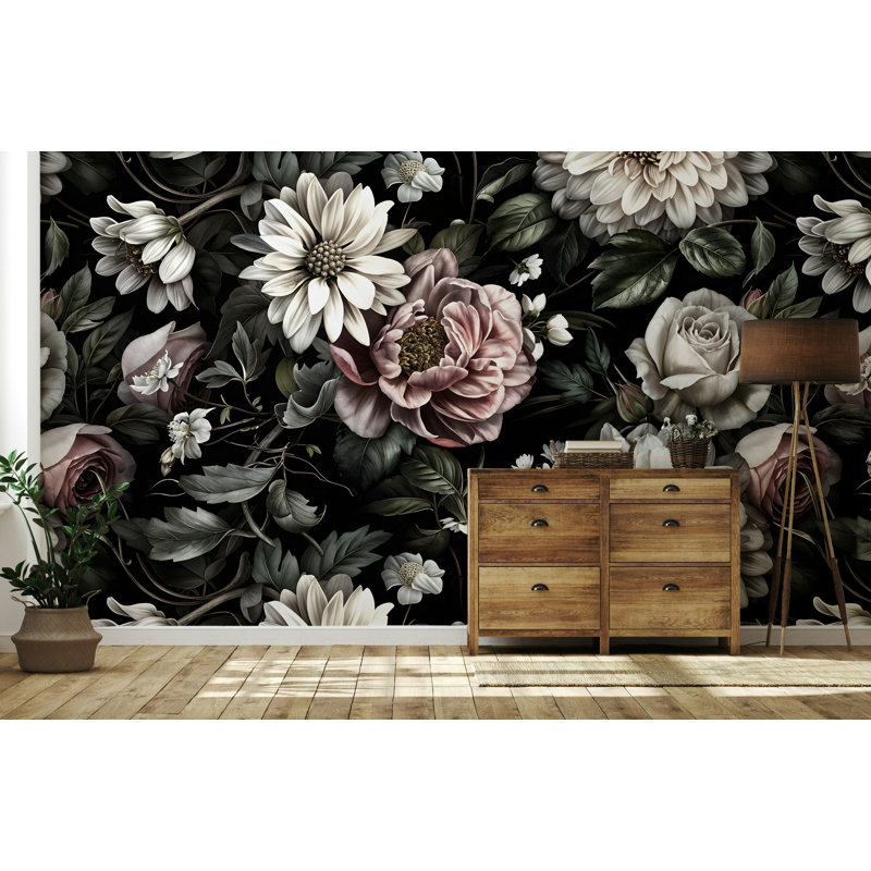 Papier peint floral Moody, L 200 po x L 120 po