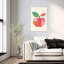 Modern Abstract Apple Abstract Bold Colorful Fruit Landscape Wall Art Print 1 Piece Wrapped Canvas Wall Art-389856150