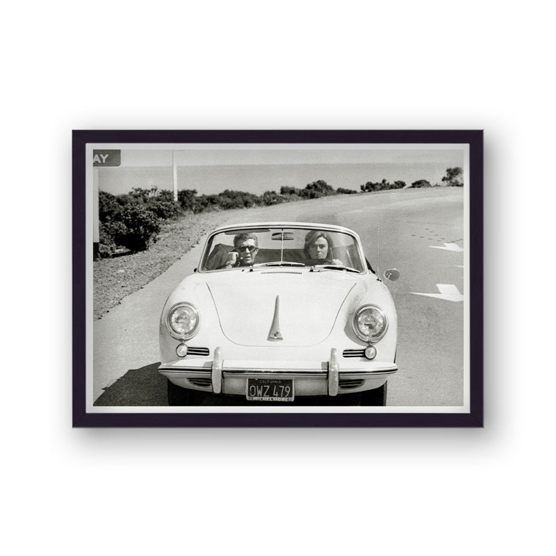 Steve Mcqueen & Jacqueline Bissett In Porsche Bullitt - Single Picture Frame Print