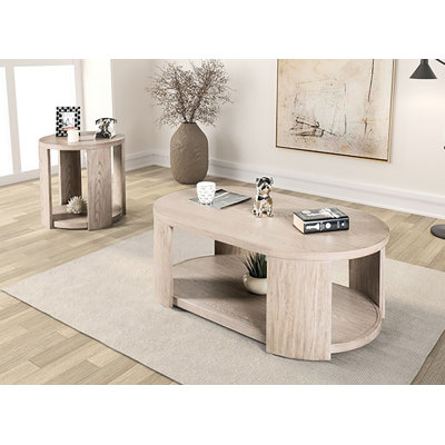 Meiners 2-pcs Oval Living Room Table Set