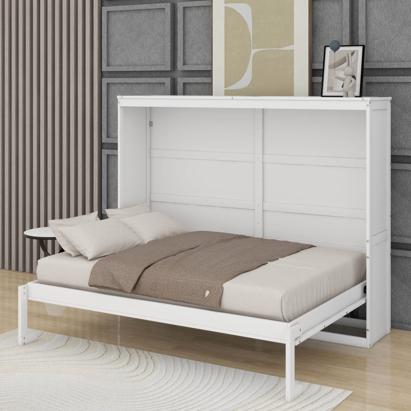 Lit escamotable double pleine grandeur, Blanc
