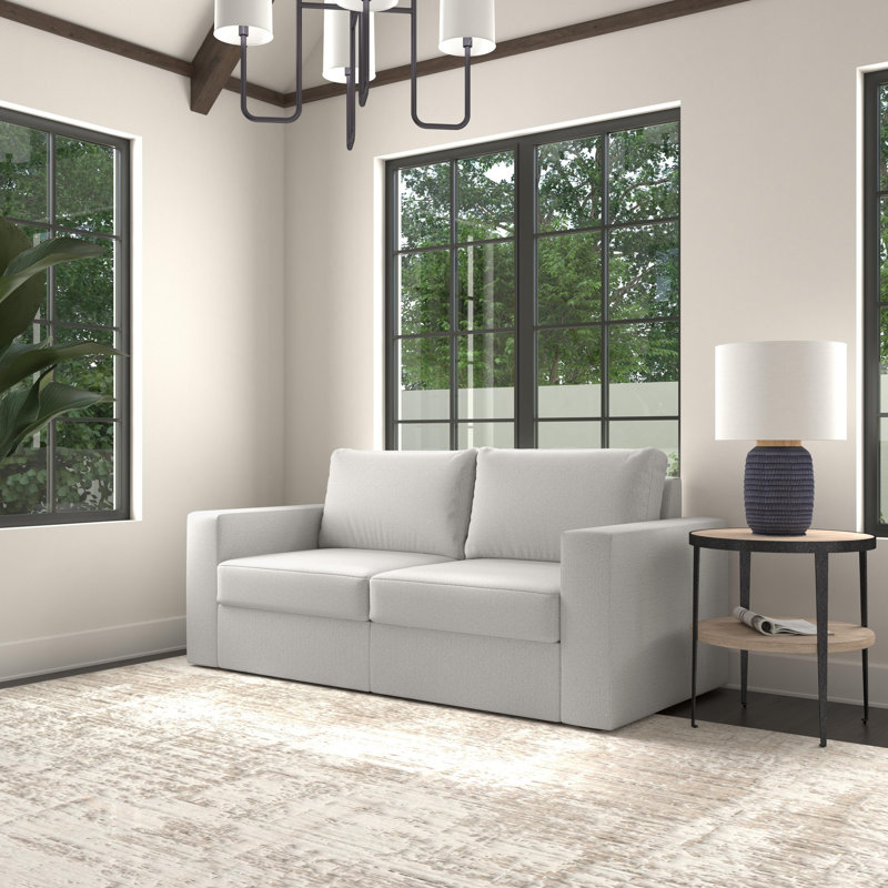 Flex Wide Arm Modular Loveseat With Reversible Cushions, Gray