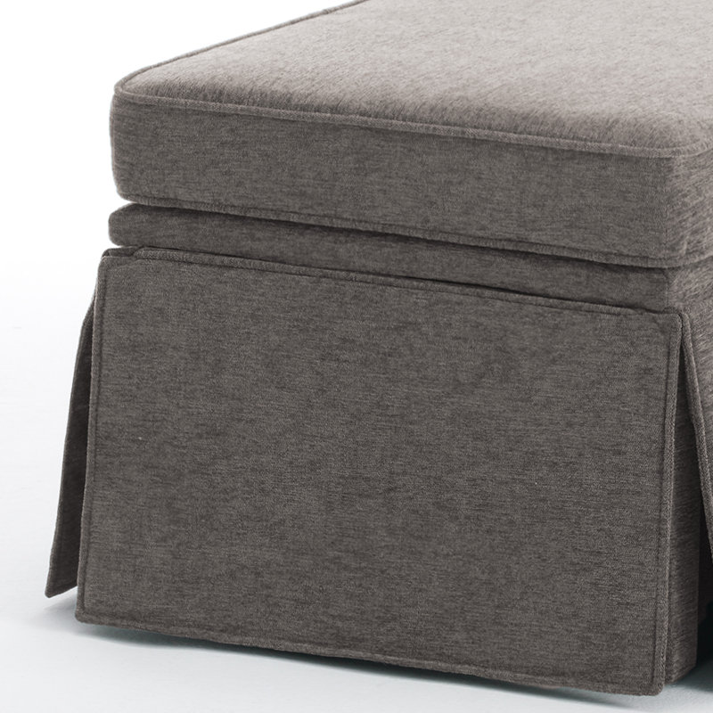 Repose-pieds avec rangement, Chenille brun clair