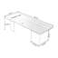 Bureau rectangulaire noir et blanc en bois massif avec 3 tiroirs-1879388167