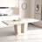 Rectangular Extendable Dining Table, Suitable For 6-10 People, With Veined Travertine Pattern, Dimensions 160-200 Cm, Simple And Elegant.