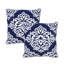 Ensemble de 2 coussins décoratifs en mélange de coton bleu rétro-122942415