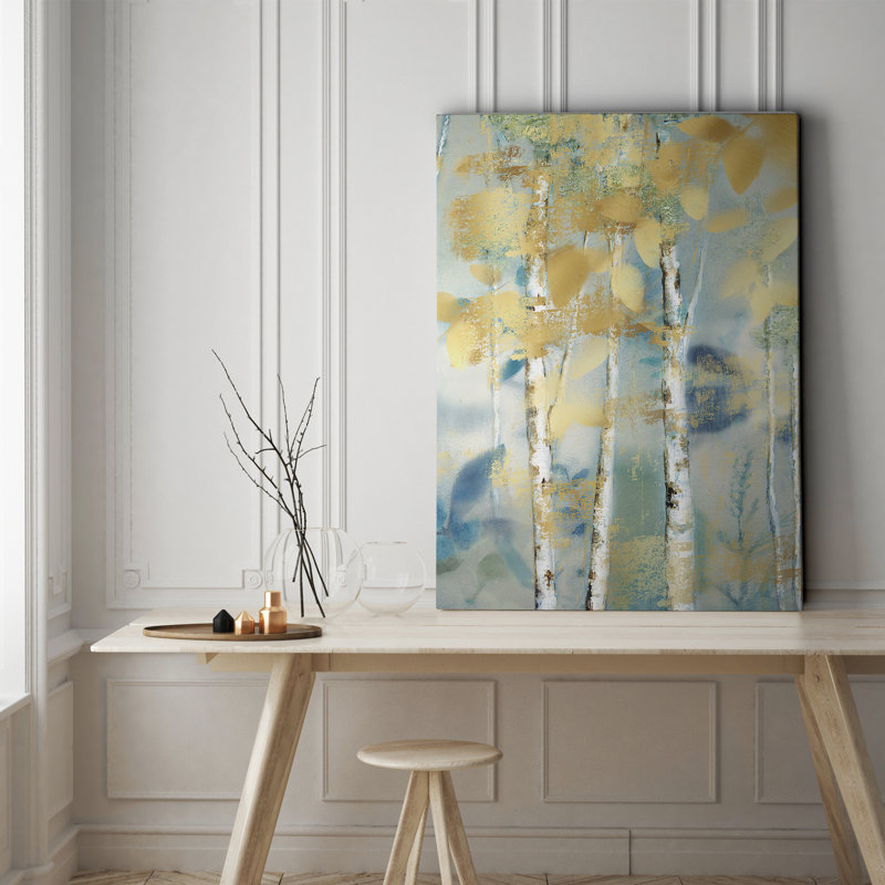 «Gilded Forest Détail I», reproduction de peinture à l'huile sur toile tendue, H 24 po x l 32 po x P 1,5 po
