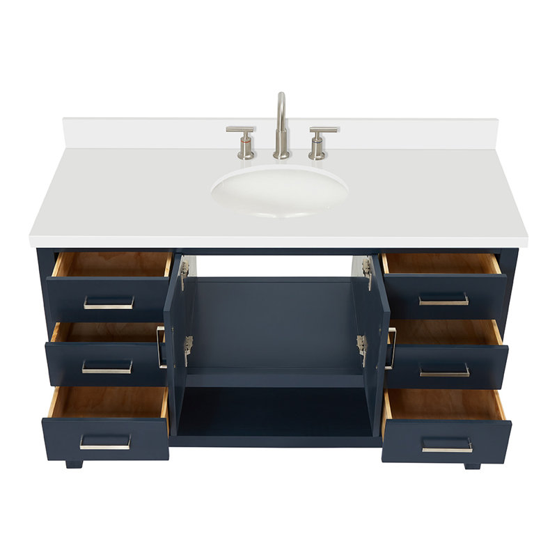 Ensemble de meuble-lavabo simple Magnolia Korede, Bleu minuit