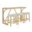 Ensemble de table de bar multi-usages 59 po avec 3 tabourets et prise de courant intégrée, table de canapé en bois massif pour la cuisine, le salon et la salle à manger-539068175-539068179