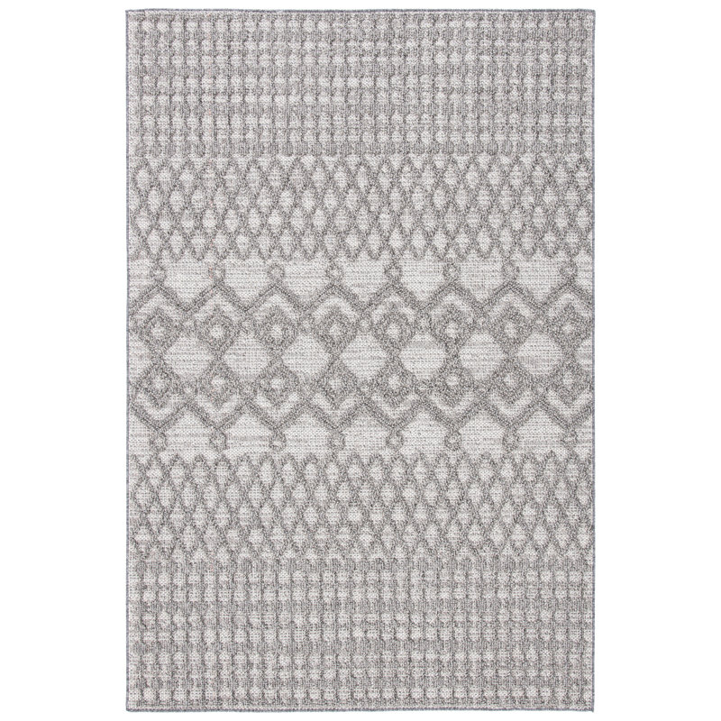 Gray and Dark Gray Synthetic 9' x 12' Area Rug