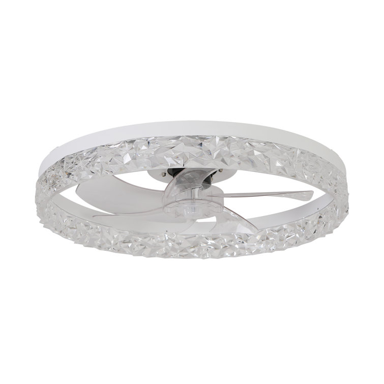 19.7 In. Modern Acrylic Ceiling Fan Light With Remote Control