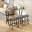 Ensemble de table de bar et de chaises Modern, 4 pièces avec plateau en verre trempé et structure en métal pour l'intérieur et l'extérieur-129945740