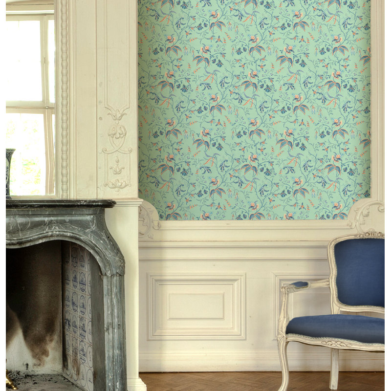 Yuki Osada Floral Wallpaper Double Roll, Blue/Turquoise
