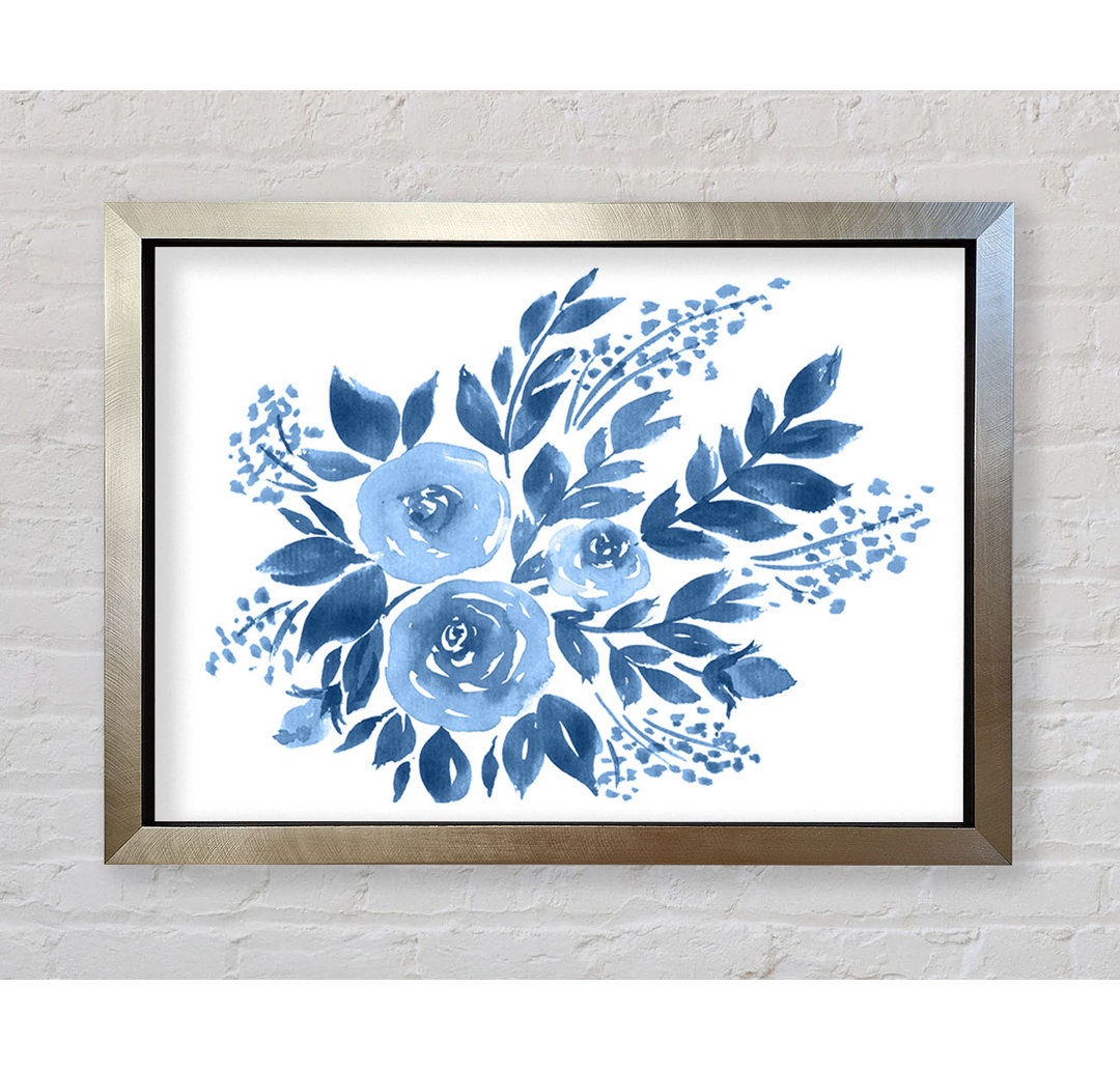 Blue Flower Time - Einzelner Bilderrahmen Kunstdrucke