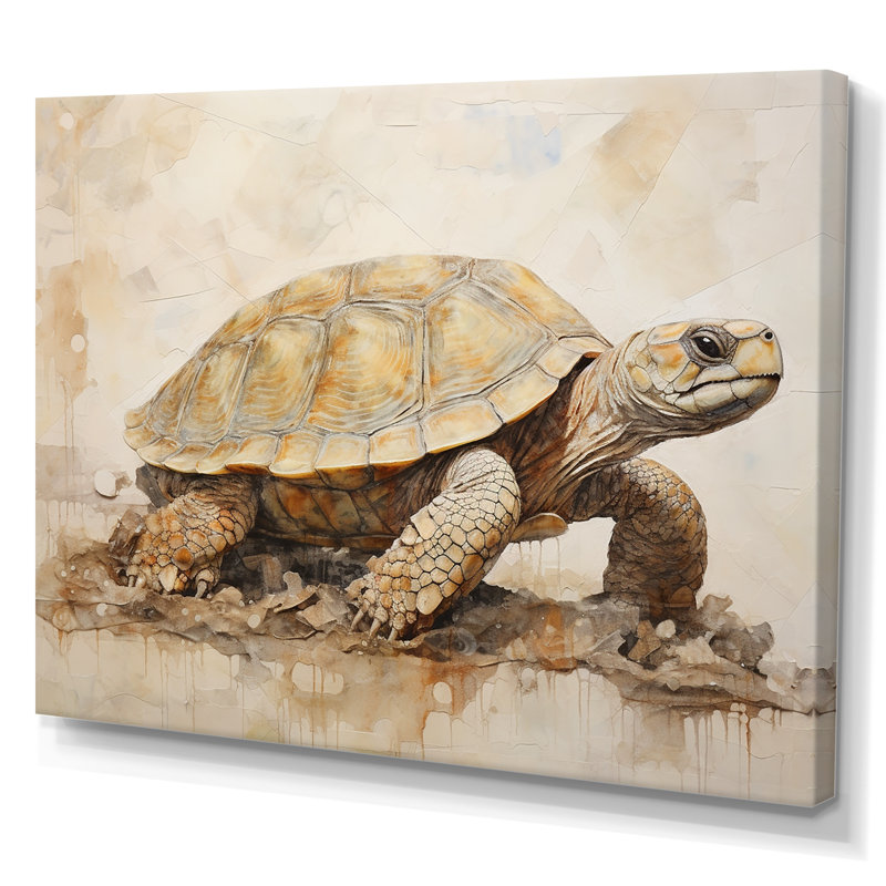 Minimalisme tortue aventure sur toile, Toile tendue, 12" H x 20" W