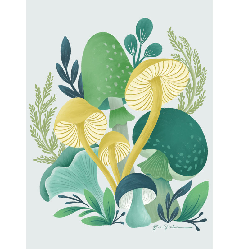 Champignons sauvages sur toile par Gia Graham, reproduction, H 40 po x l 30 po x P 1,25 po