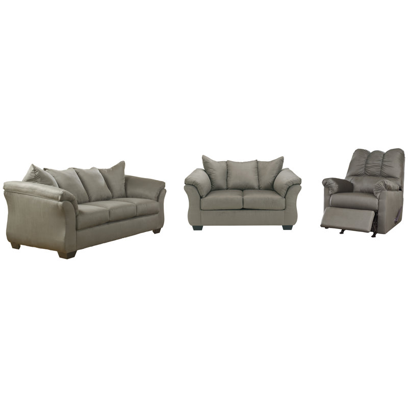 Darcy 3 - Piece Living Room Set, Gray 100% Polyester