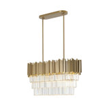 7 - Light Unique / Statement Geometric Chandelier with Crystal Accents