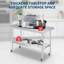 Stainless Steel Prep Table, with Backsplash, Adjustable Undershelf and 4 Caster Wheels, Commercial Heavy Duty Table with Adjustable Under Shelf for Outdoor Use,Restaurants,Hotels,Works-1826921197