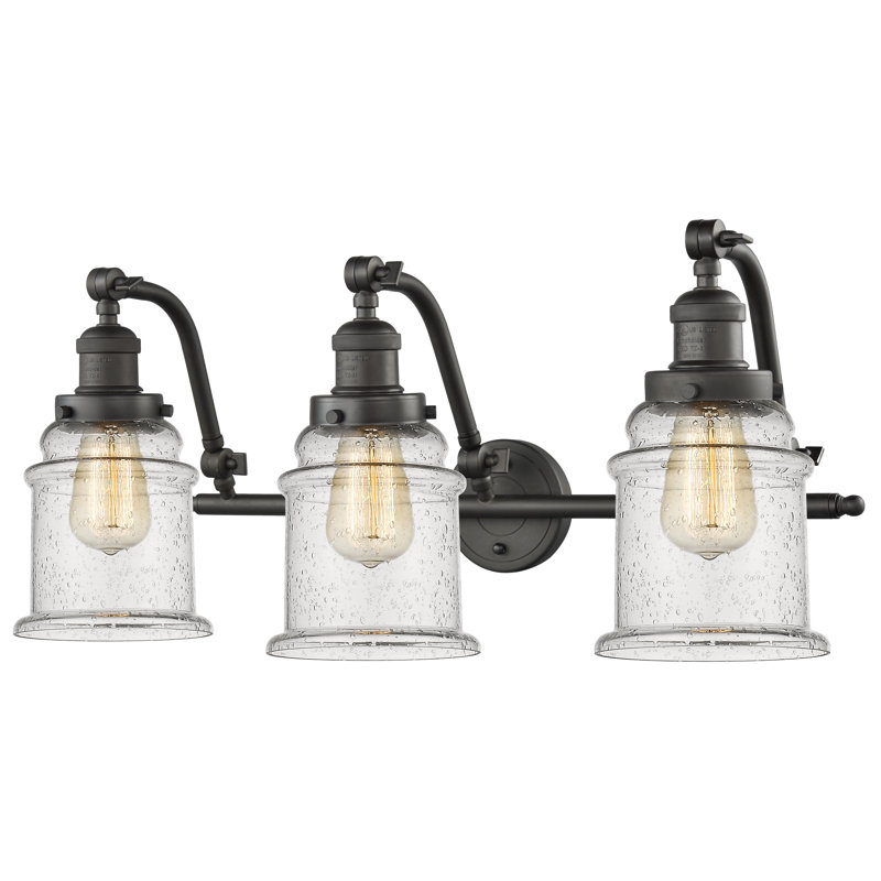 Éclairage pour salle de bain à 3 lumières à intensité variable Alexandira, Bronze huilé, Grainé, Ampoule non incluse