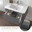 Meuble-lavabo mural moderne gris de 76 cm avec lavabo intégré en céramique blanche