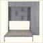 Lit escamotable mural avec armoire supérieure, tablettes et garde-robe, lit pliable peu encombrant-356602214