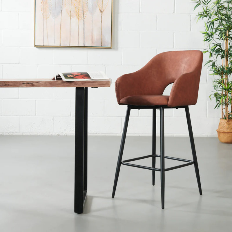 Tabouret de comptoir Dobson 25,6, Brun