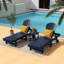 Ensemble de chaises longues inclinables extérieures en poly Lagune-87829564