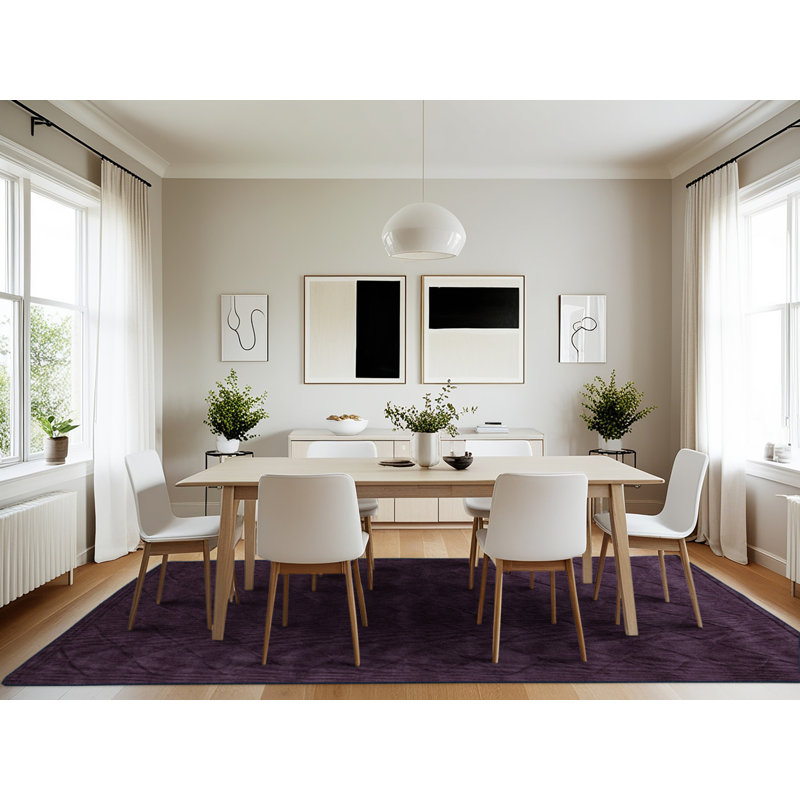 Tapis mauve lavable à la machine, Rectangulaire 7 pi x 10 pi