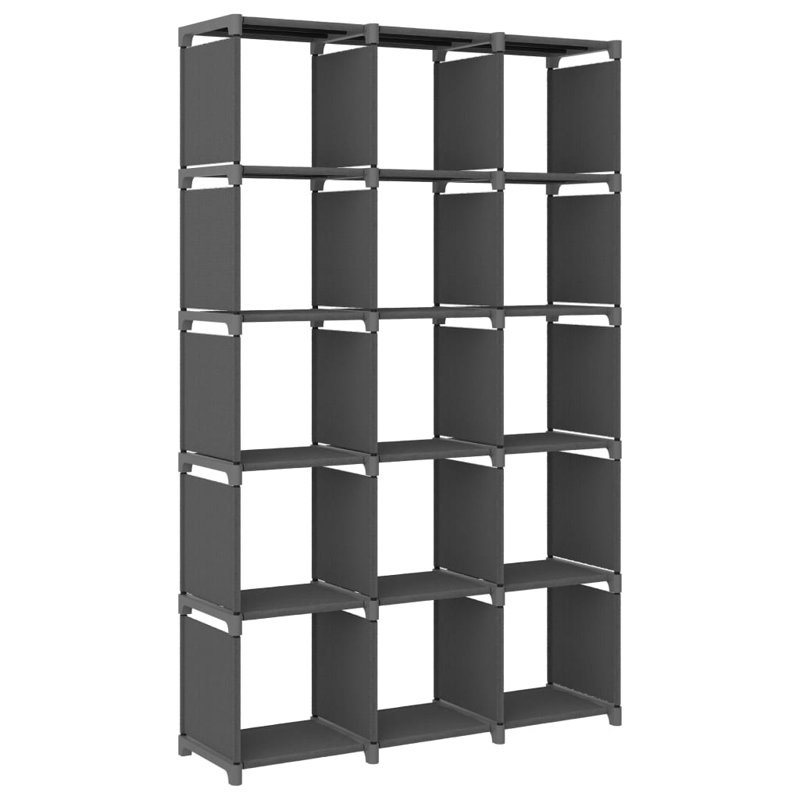 Étagère en acier l 40,6 po Maybrit, Gris, 15 cubes