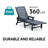 HDPE Chaise Lounge Chair Outdoor, Pool Lounge Chairs With 4-Position Adjustable Backrest, Supports Up To 400 LBS For Patio Poolside Deck Beach Backyard (Black)-749486323