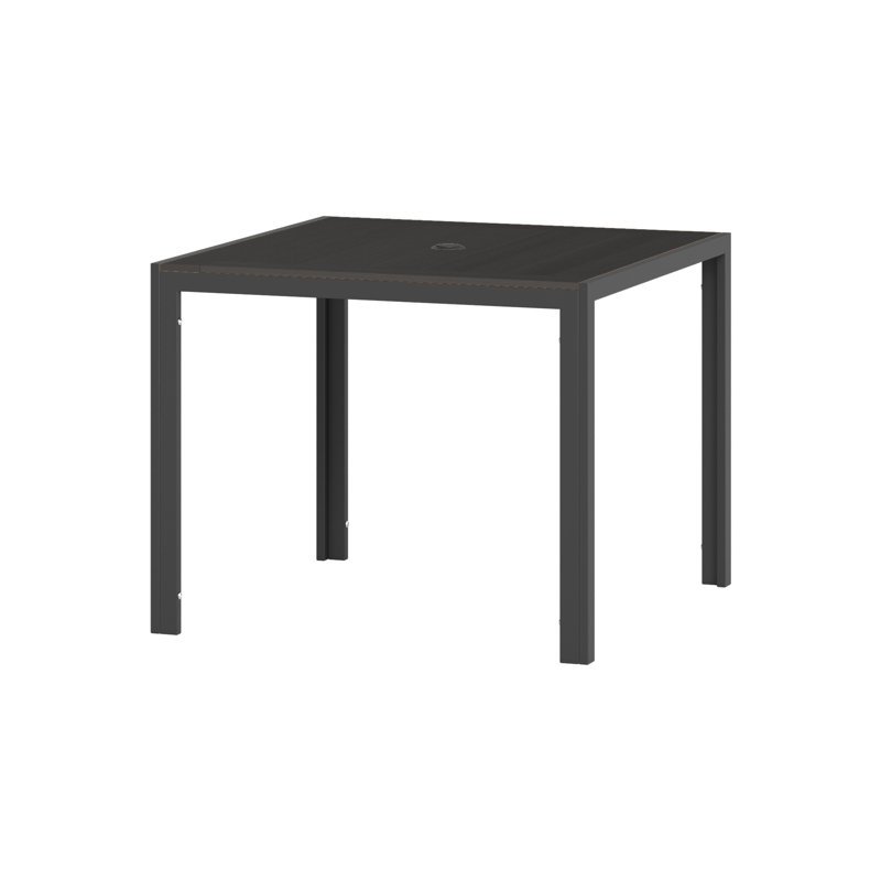 Table de salle à manger d'extérieur en alliage d'aluminium 36 po Nika, Noir