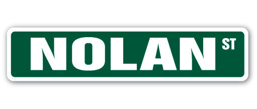 Plaque de rue en plastique robuste 4 po x 18 po Nolan, H 4 po x l 18 po x P 0,1 po