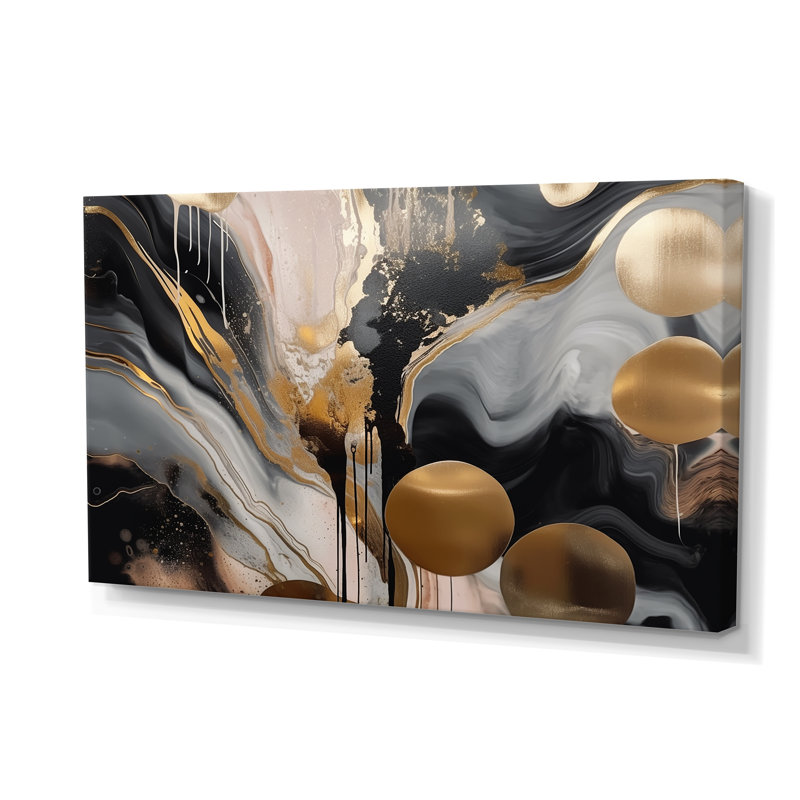 Marbre gris et doré captivant - impressions sur toile de marbre abstraites