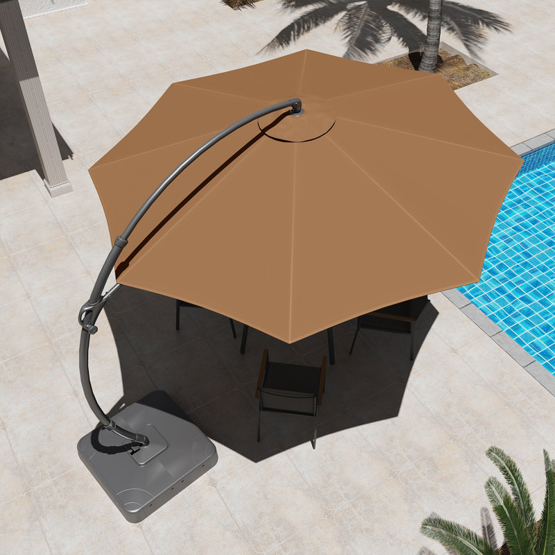 Porte-à-faux Ebonique, H 103,2 po x l 120 po x P 120 po, Plastic Base, Tanné