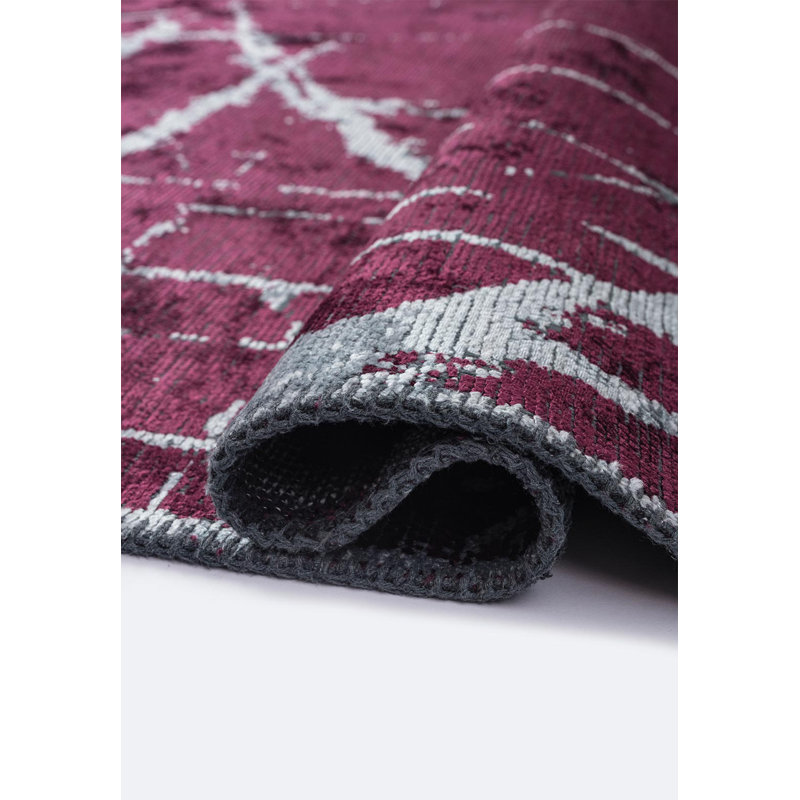 Rapture Abstract Area Rug in Purple, Rectangle 6'7" x 8'3"