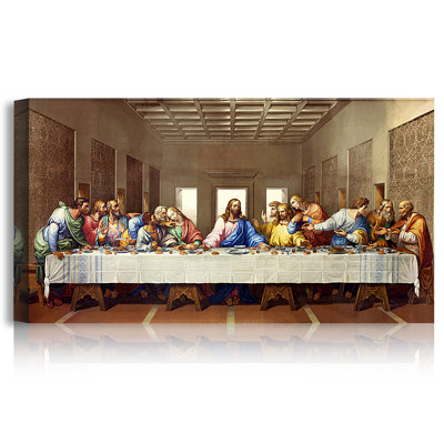 La Cène par Leonardo Da Vinci, reproductions d'art classique sur toile, estampe numérique sur toile, 30 x 16 po