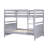 Full Over Bunk Bed In Gray, Wood Frame, Guard Rails, , Suitable For Youth Bedroom, No Box Spring Needed Gray Bed, Build, Space Saving Solution