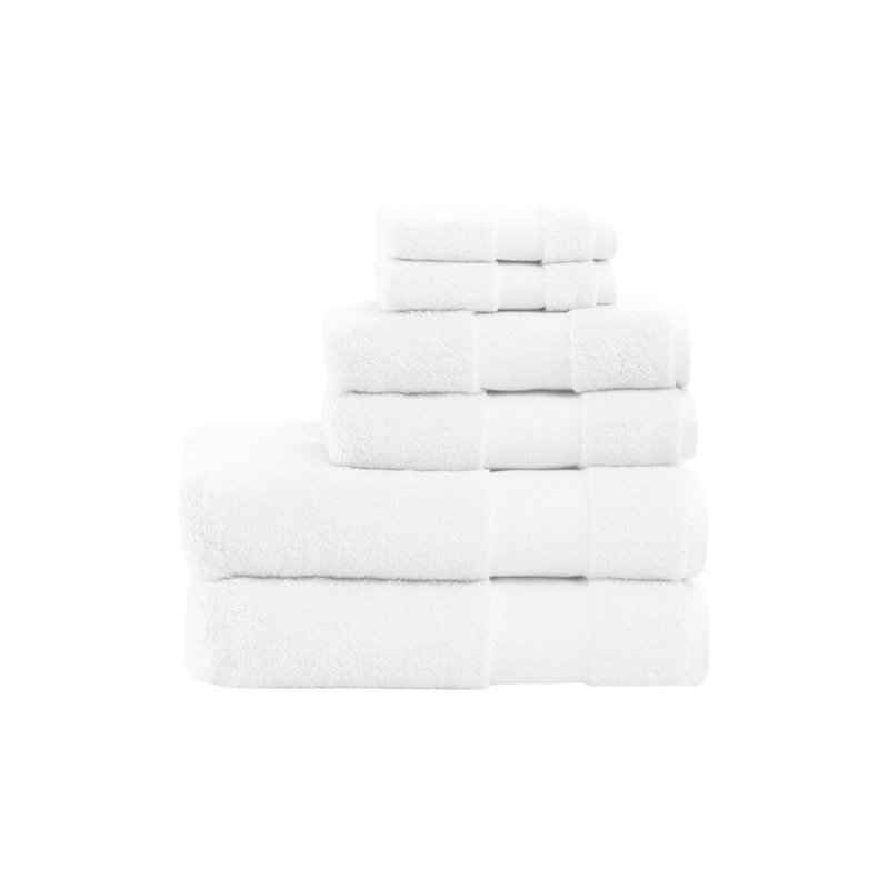 White Turkish Cotton 6-Piece Towel Set