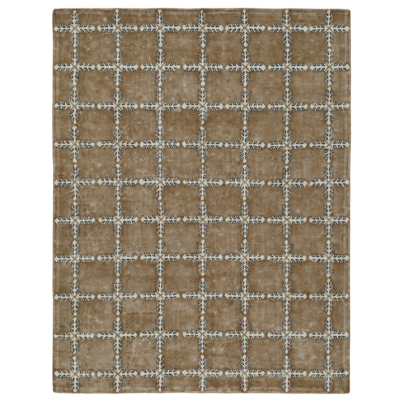 Tapis Simpatico touffeté à la main, Brun, Rectangle 2' x 3'