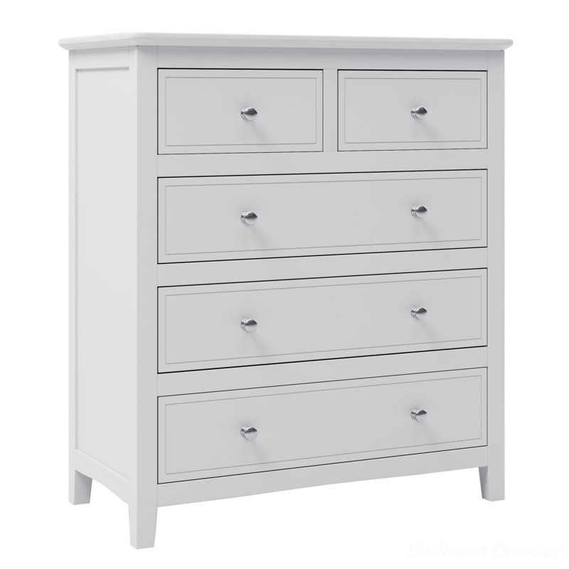 Commode 5 tiroirs l 33 po, White