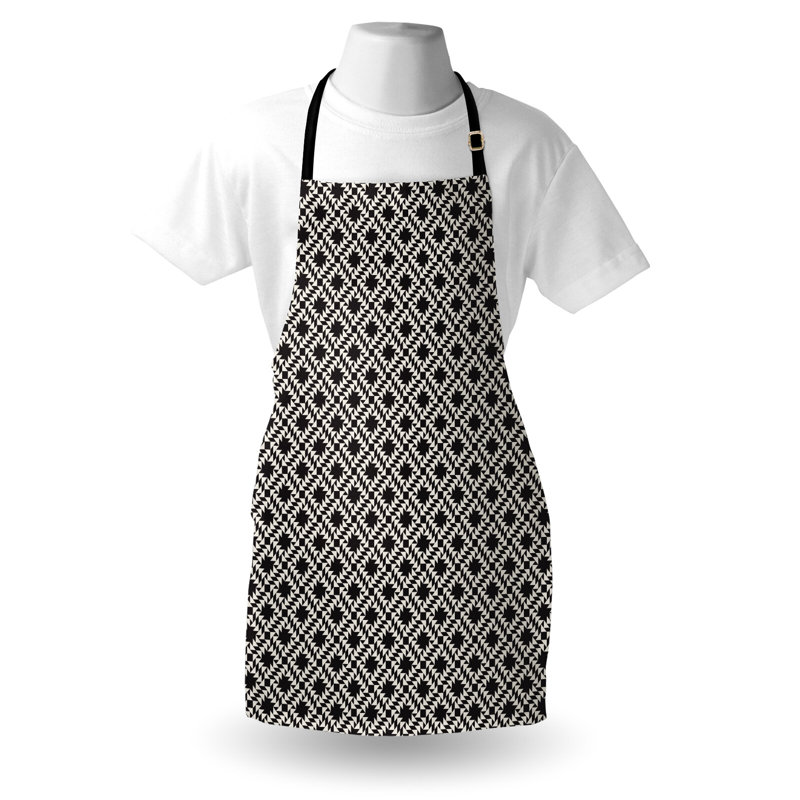 Corrigan Studio® Geometric Apron Unisex Triangular Design Adult Size Charcoal Grey Eggshell