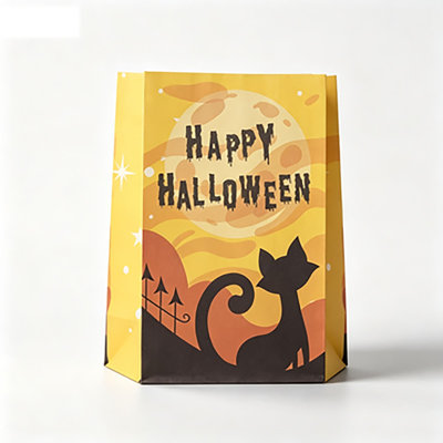 Candy storage containers Halloween Treat Bags 8 Designs 13x22cm Paper Candy Gift Bags Goodie Bags With Halloween Witch Ghost Pumpkin Skull Halloween Party Bags For Kids Halloween Decora