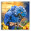 Art mural en verre Bayou Breeze «Hyacinth In The Hibiscus» par Carol Cavalaris, 36 po x 36 po