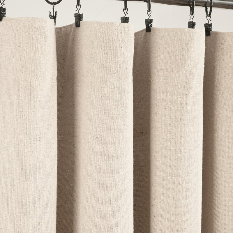 Linen Button Blackout Pleated Window Curtain Panel 40x84
