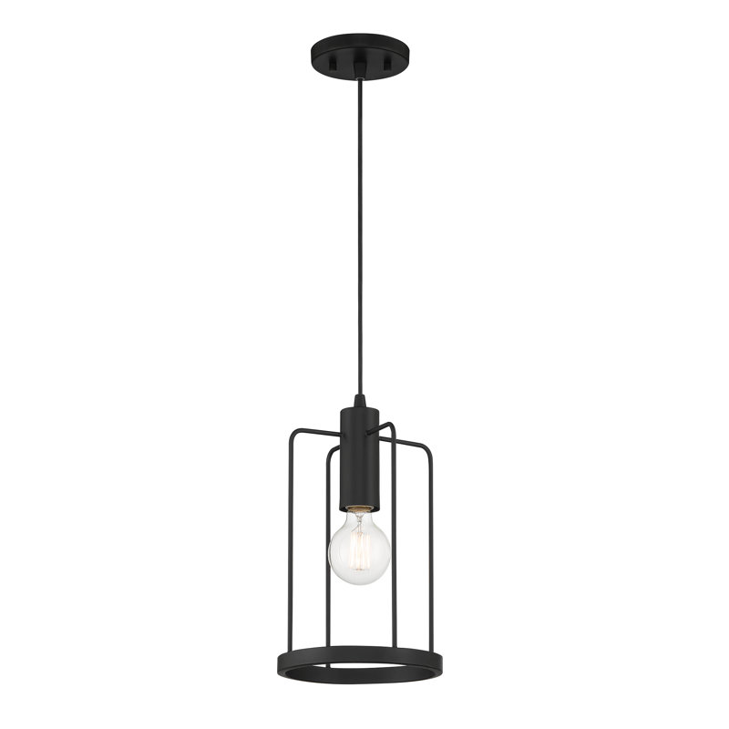 1 - Light Single Pendant, Matte Black