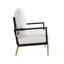 Chaise chic blanche avec revêtement en velours et fauteuil réglable avec structure en bois d'hévéa