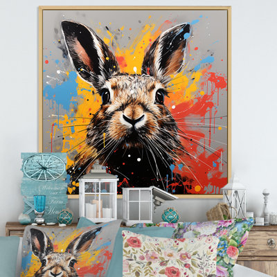 Représentation pop art d'un lapin aux teintes III
