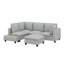 Ensemble de canapé modulaire moderne en chenille en U de 90 po, canapé modulaire avec repose-pieds mobile, table basse avec dispositifs de chargement cachés-779820714